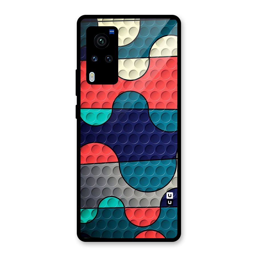 Colorful Puzzle Design Glass Back Case for Vivo X60 Pro