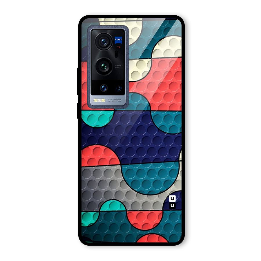 Colorful Puzzle Design Glass Back Case for Vivo X60 Pro Plus