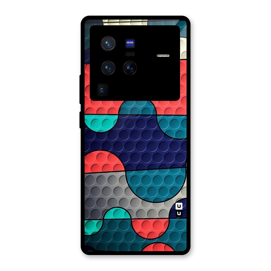 Colorful Puzzle Design Glass Back Case for Vivo X80 Pro