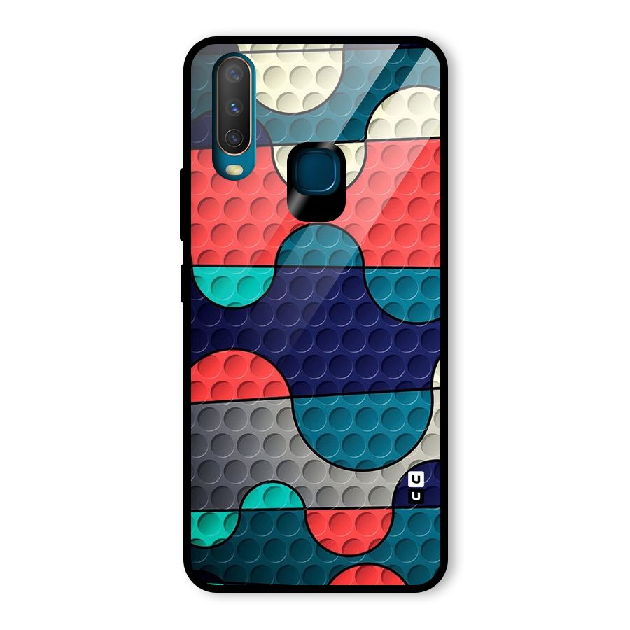 Colorful Puzzle Design Glass Back Case for Vivo Y12