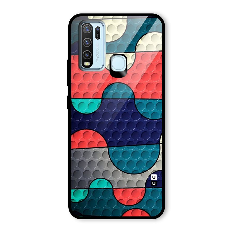 Colorful Puzzle Design Glass Back Case for Vivo Y50