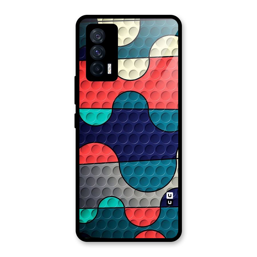 Colorful Puzzle Design Glass Back Case for Vivo iQOO 7 5G