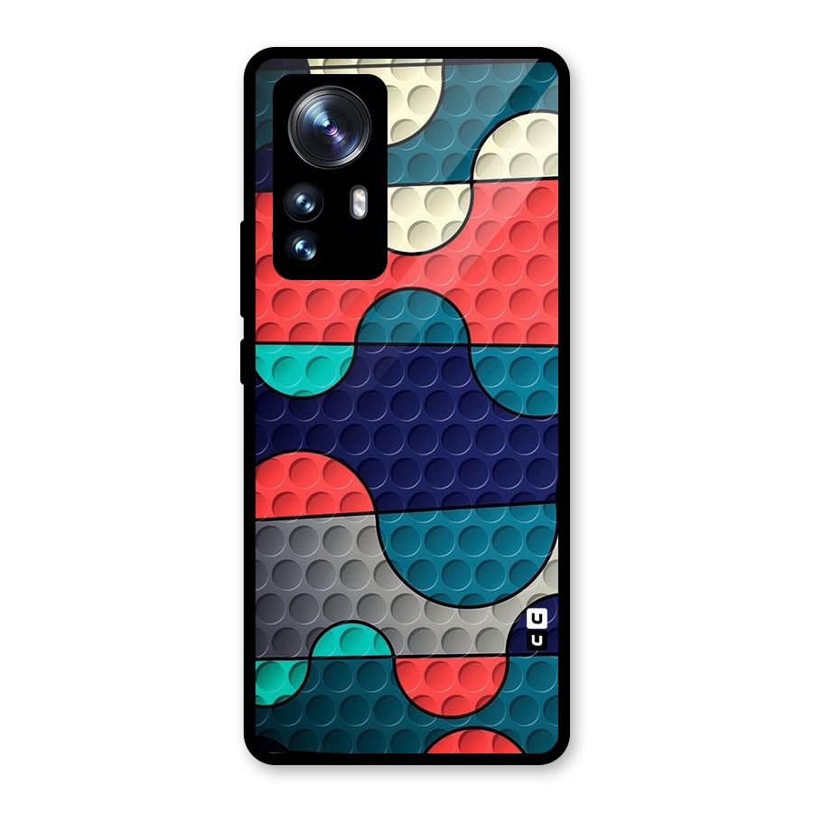 Colorful Puzzle Design Glass Back Case for Xiaomi 12 Pro
