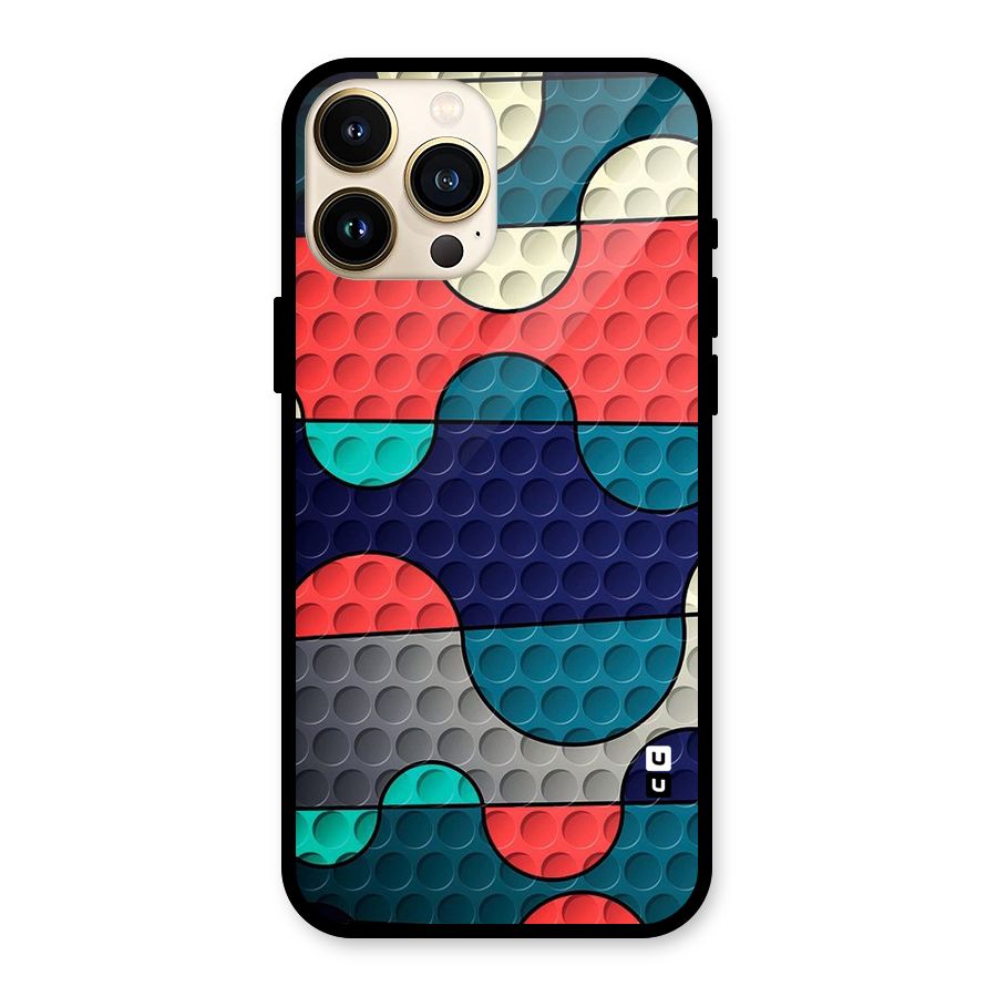 Colorful Puzzle Design Glass Back Case for iPhone 13 Pro Max