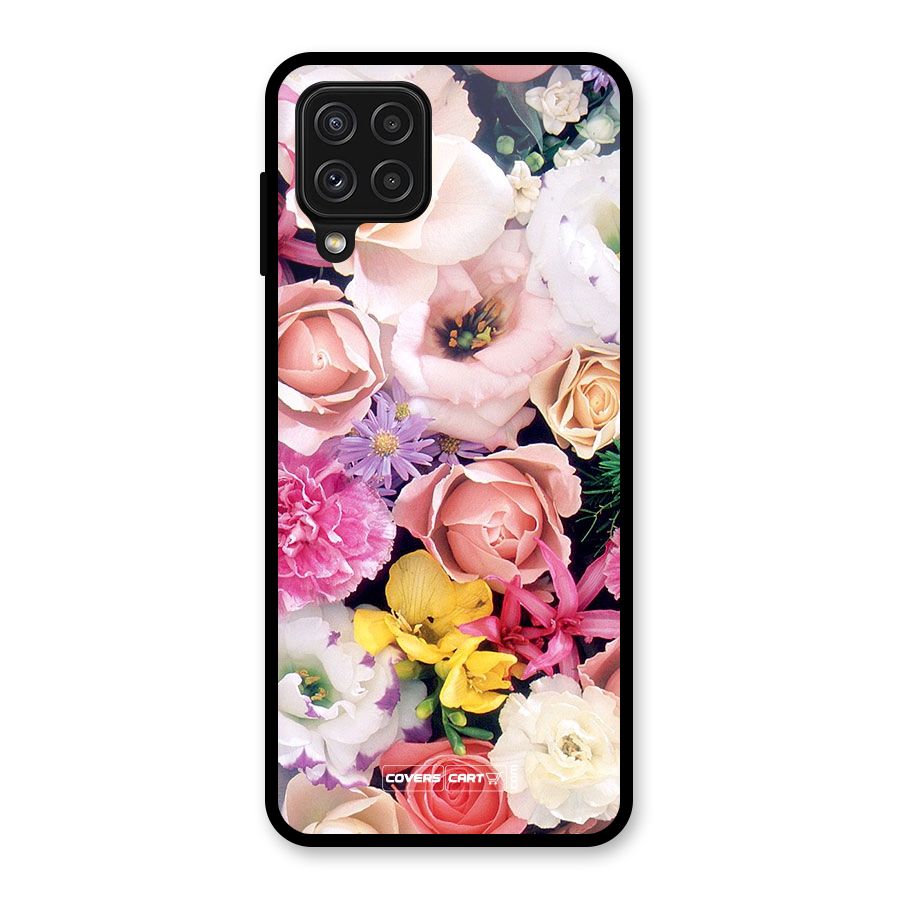 Colorful Roses Glass Back Case for Galaxy A22 4G
