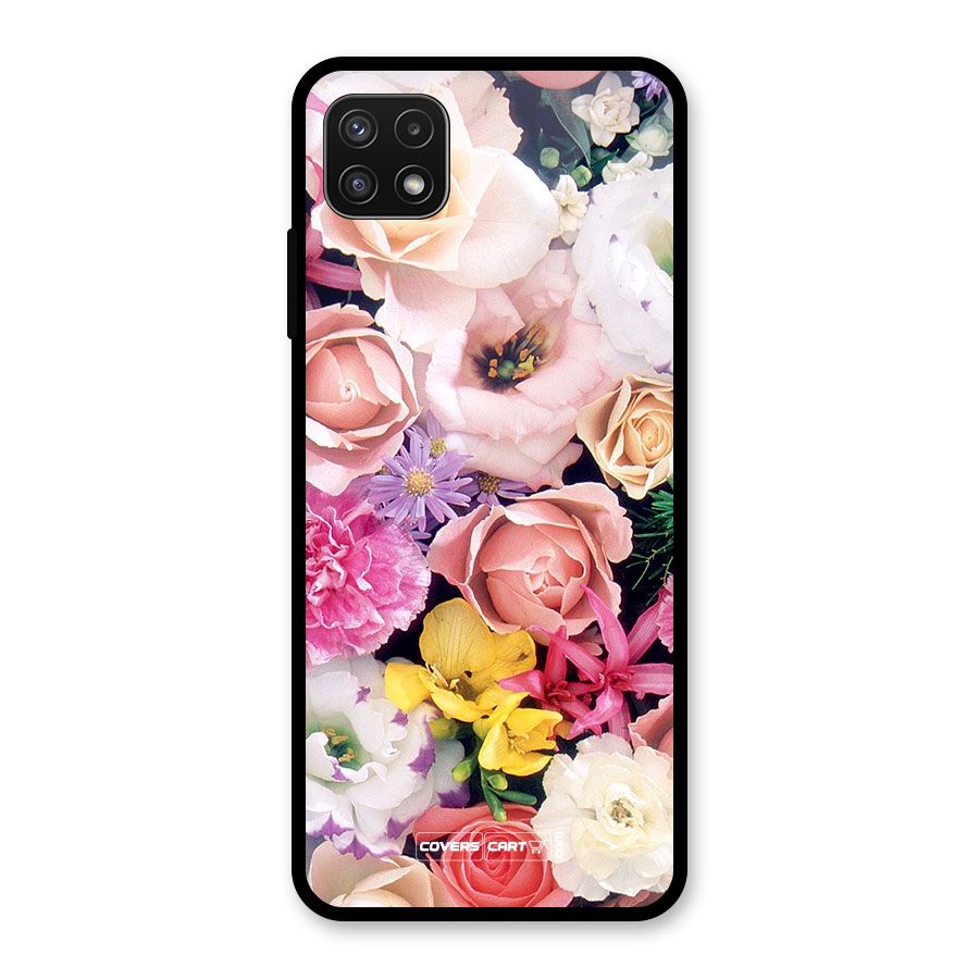 Colorful Roses Glass Back Case for Galaxy A22 5G