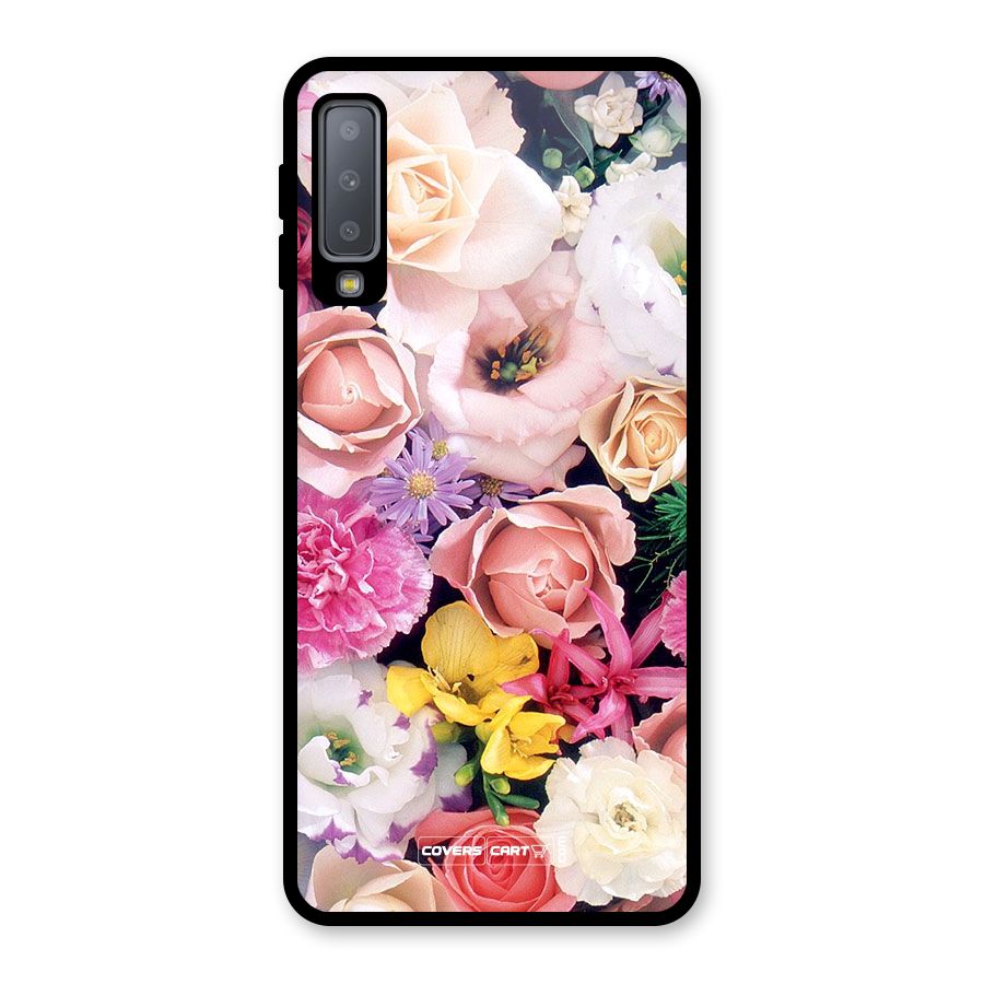 Colorful Roses Glass Back Case for Galaxy A7 (2018)