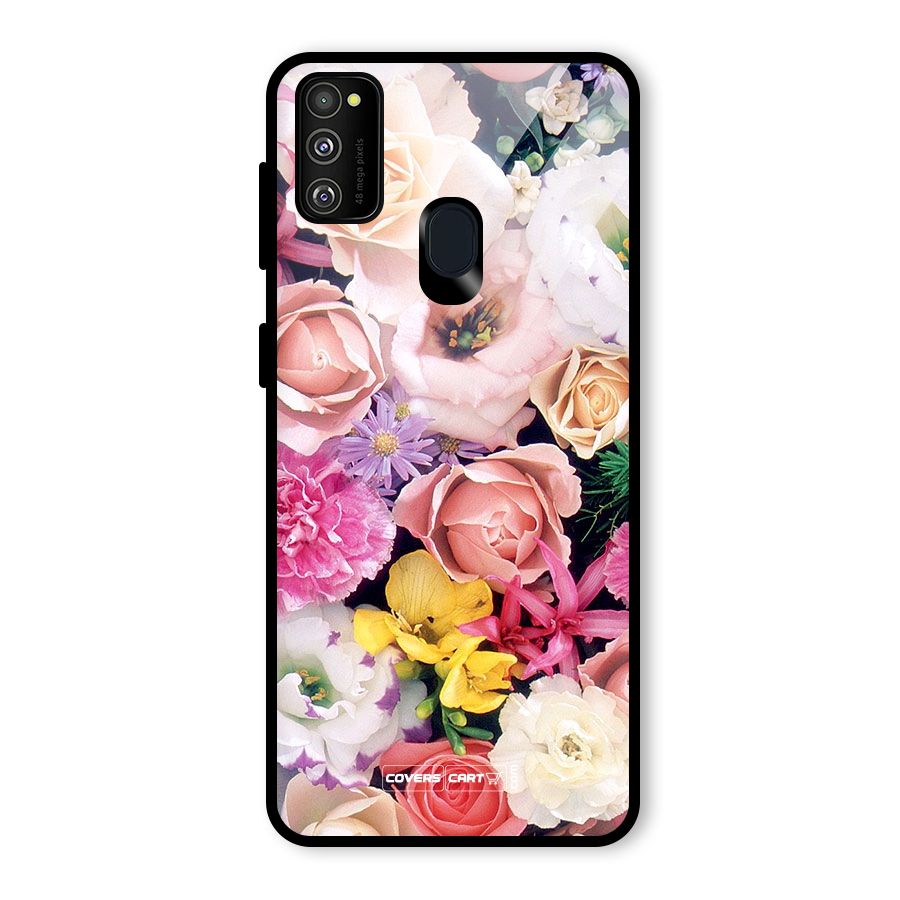 Colorful Roses Glass Back Case for Galaxy M30s