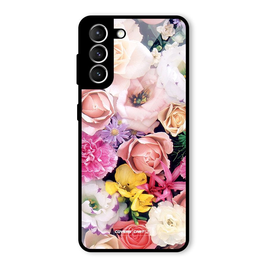 Colorful Roses Glass Back Case for Galaxy S21 5G