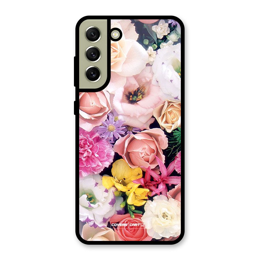 Colorful Roses Glass Back Case for Galaxy S21 FE 5G