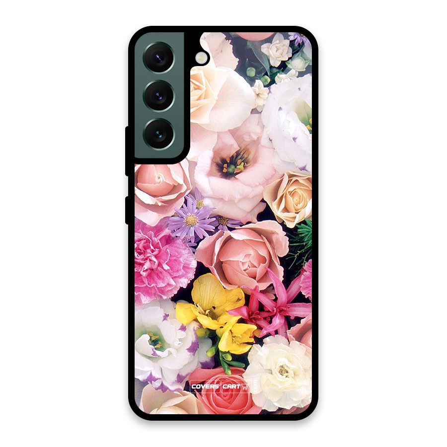 Colorful Roses Glass Back Case for Galaxy S22 5G