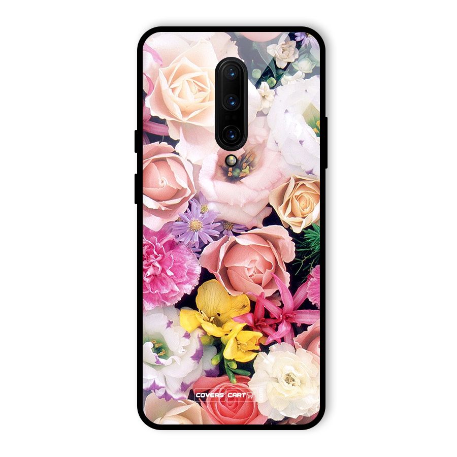 Colorful Roses Glass Back Case for OnePlus 7 Pro