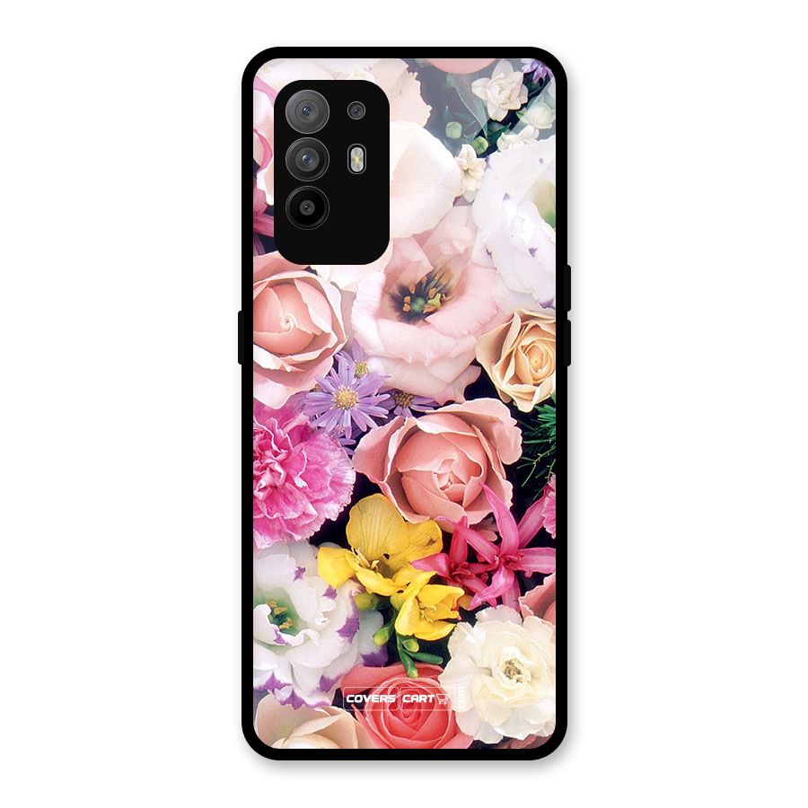 Colorful Roses Glass Back Case for Oppo F19 Pro Plus 5G