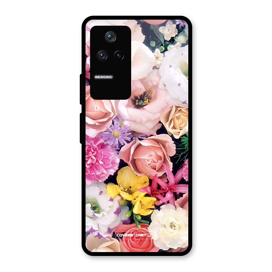 Colorful Roses Glass Back Case for Poco F4 5G