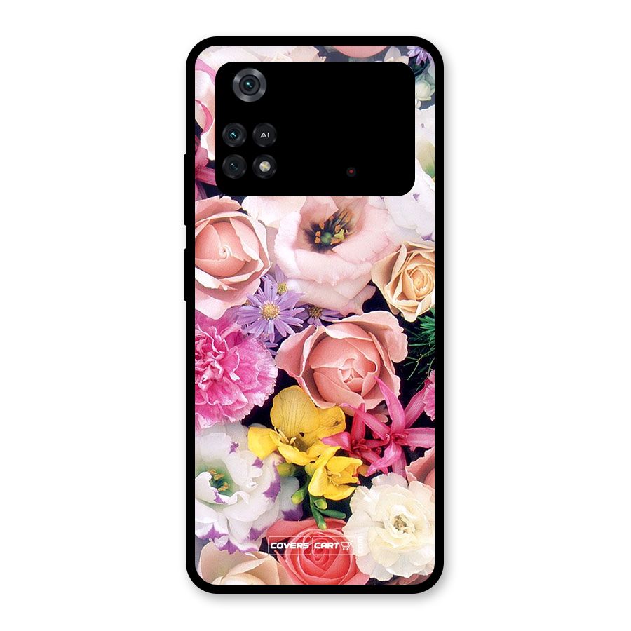Colorful Roses Glass Back Case for Poco M4 Pro 4G