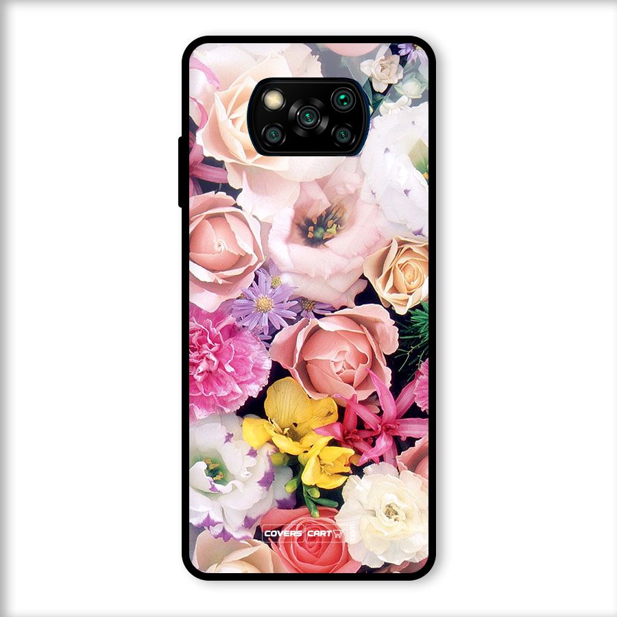 Colorful Roses Glass Back Case for Poco X3