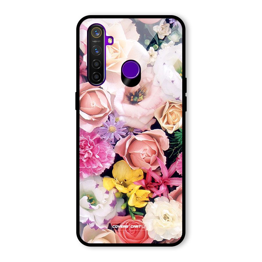Colorful Roses Glass Back Case for Realme 5 Pro