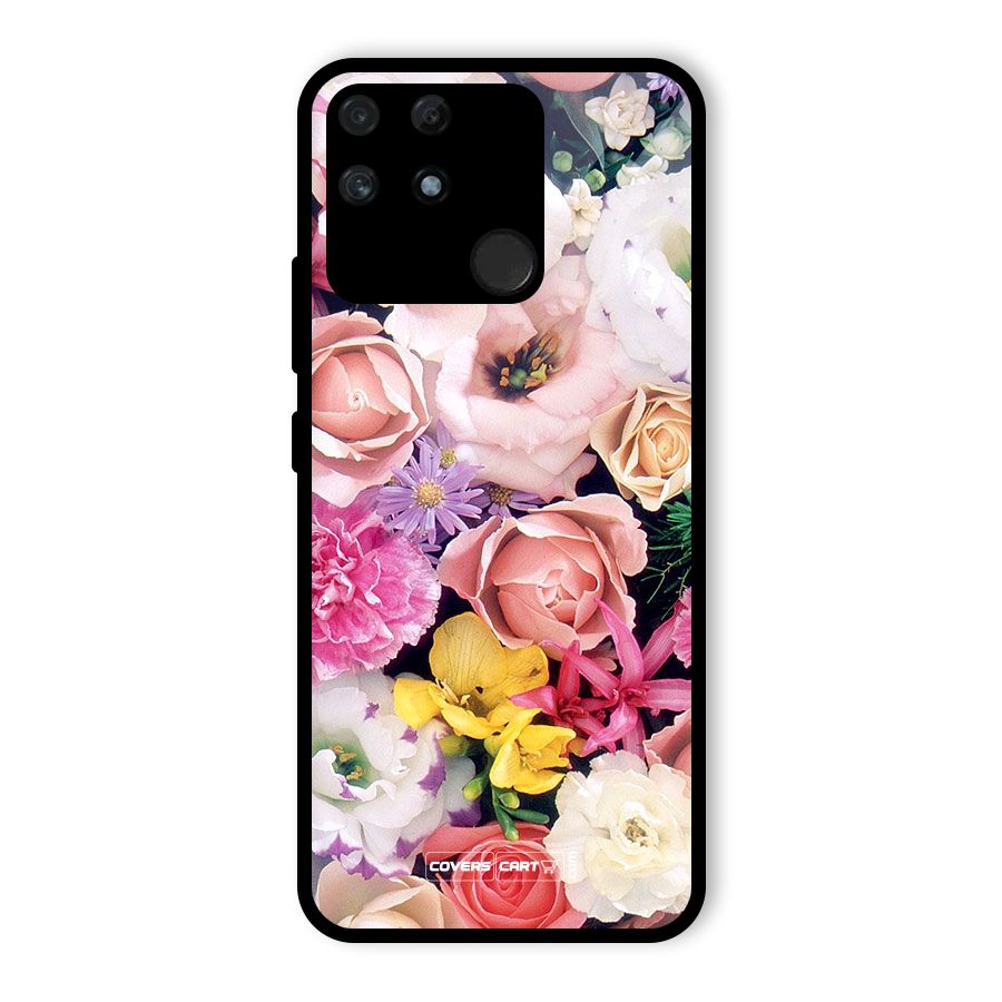 Colorful Roses Glass Back Case for Realme Narzo 50A