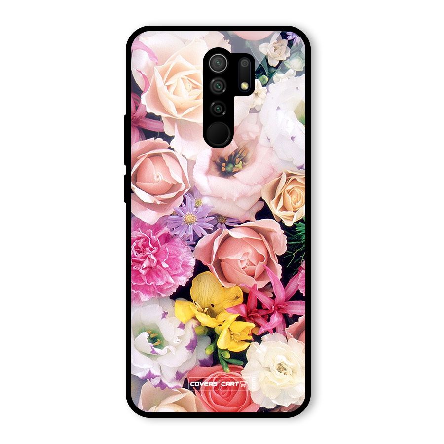 Colorful Roses Glass Back Case for Redmi 9 Prime