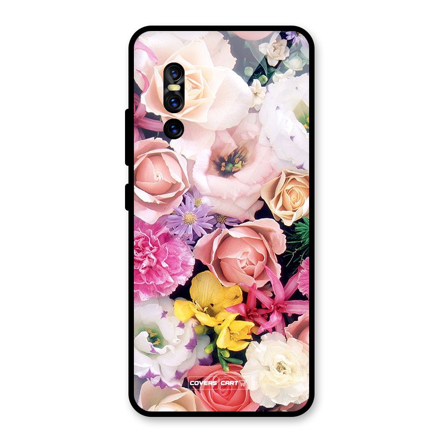 Colorful Roses Glass Back Case for Vivo V15 Pro