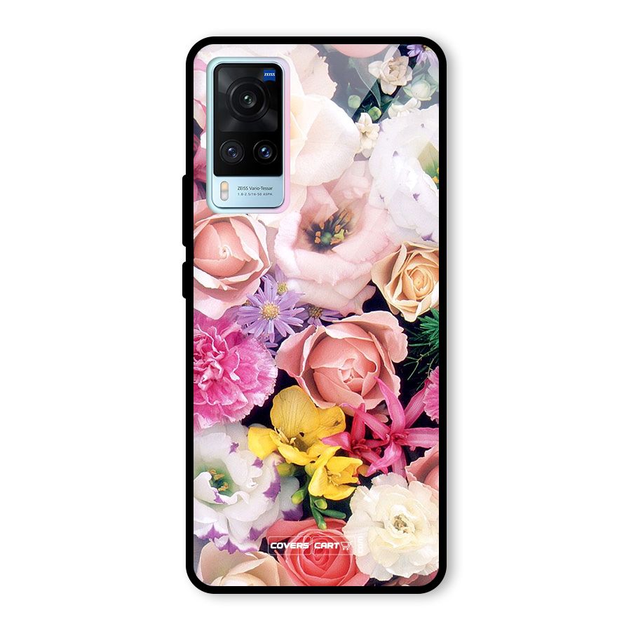 Colorful Roses Glass Back Case for Vivo X60