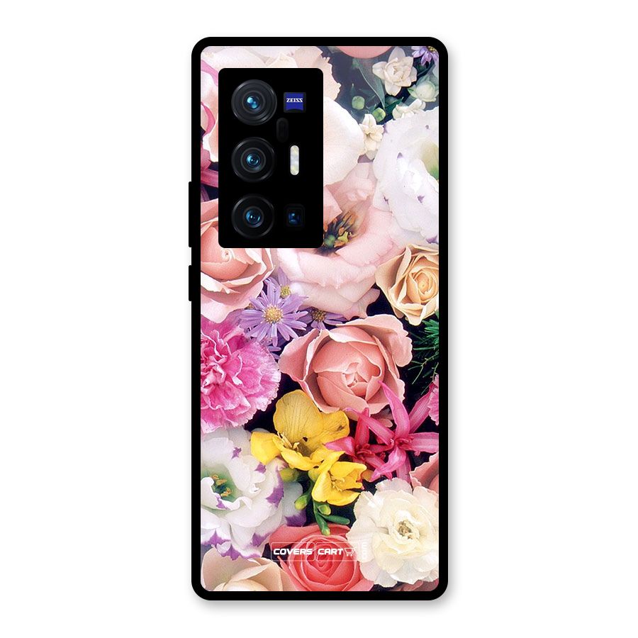 Colorful Roses Glass Back Case for Vivo X70 Pro Plus