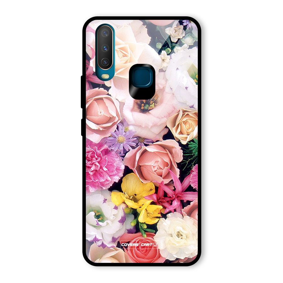 Colorful Roses Glass Back Case for Vivo Y17