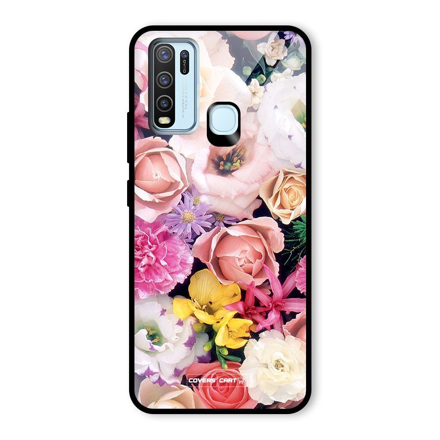 Colorful Roses Glass Back Case for Vivo Y50
