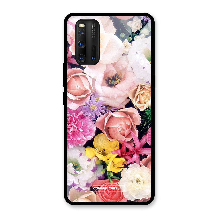 Colorful Roses Glass Back Case for Vivo iQOO 3