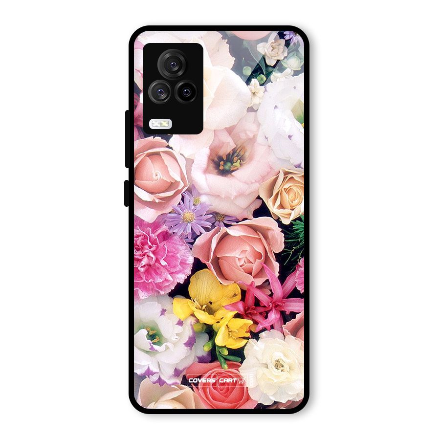 Colorful Roses Glass Back Case for Vivo iQOO 7 Legend 5G