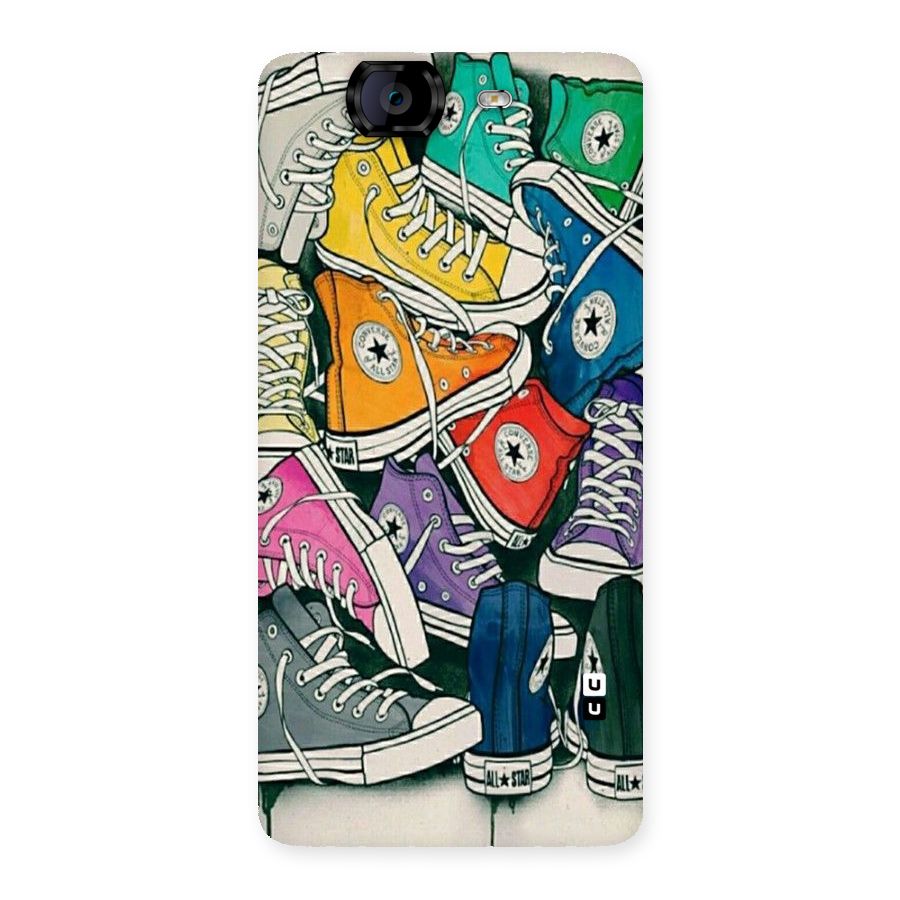 Colorful Shoes Back Case for Canvas Knight A350