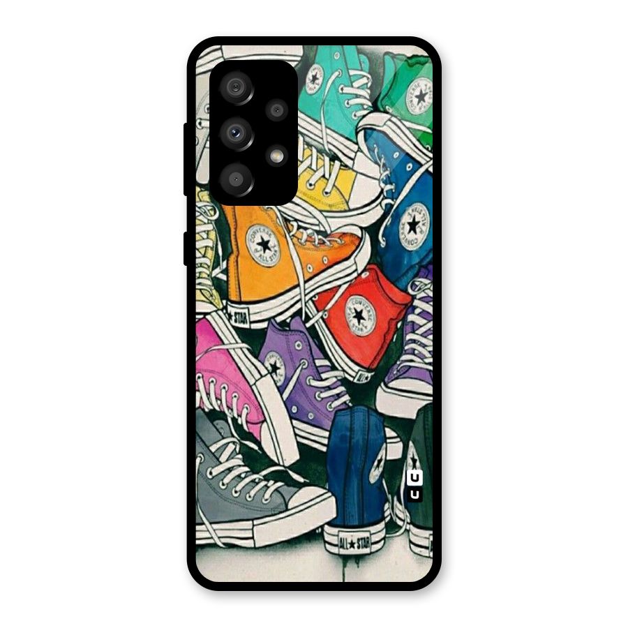 Colorful Shoes Glass Back Case for Galaxy A32