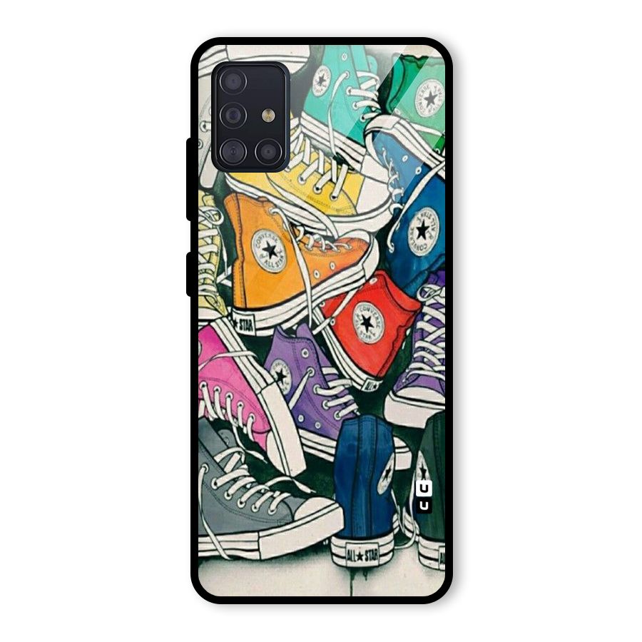 Colorful Shoes Glass Back Case for Galaxy A51