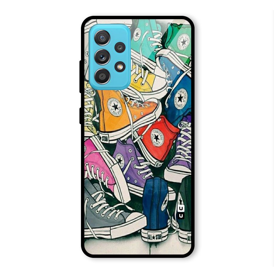 Colorful Shoes Glass Back Case for Galaxy A52s 5G
