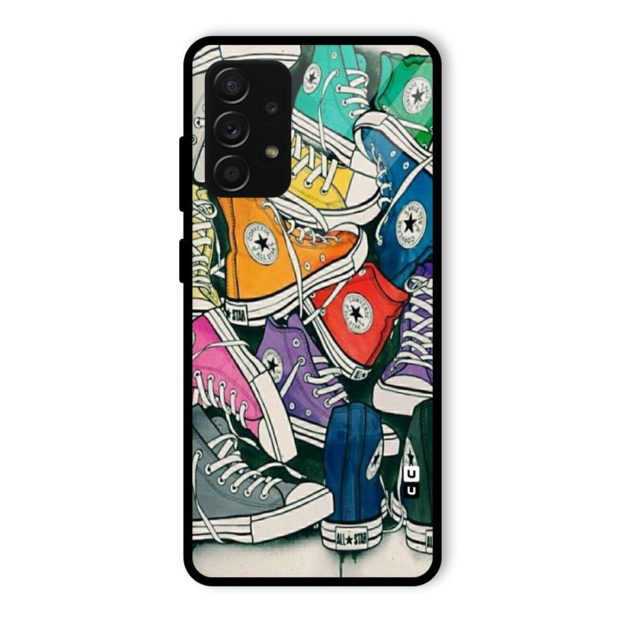 Colorful Shoes Glass Back Case for Galaxy A53 5G
