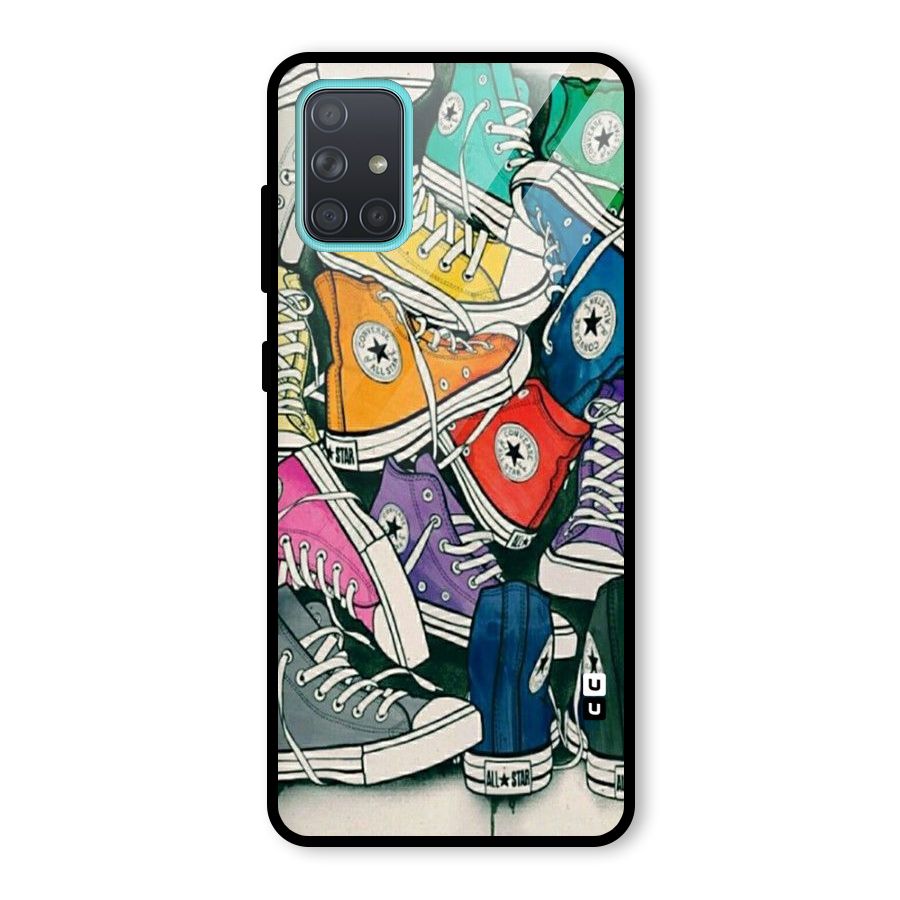 Colorful Shoes Glass Back Case for Galaxy A71
