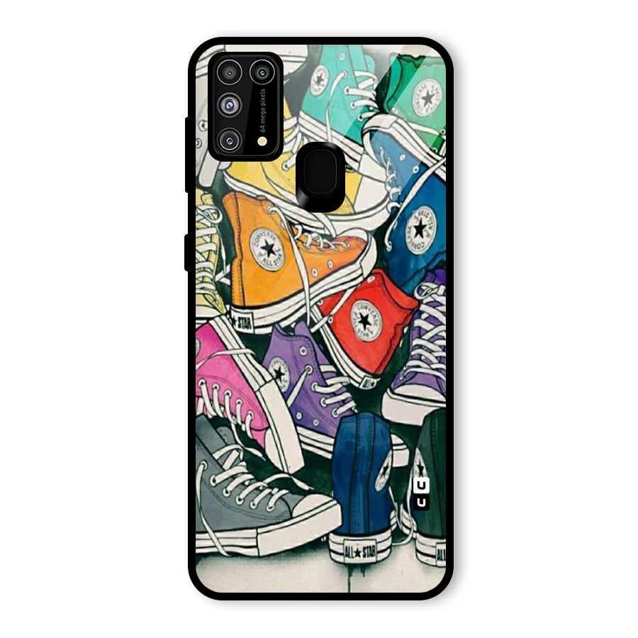 Colorful Shoes Glass Back Case for Galaxy M31