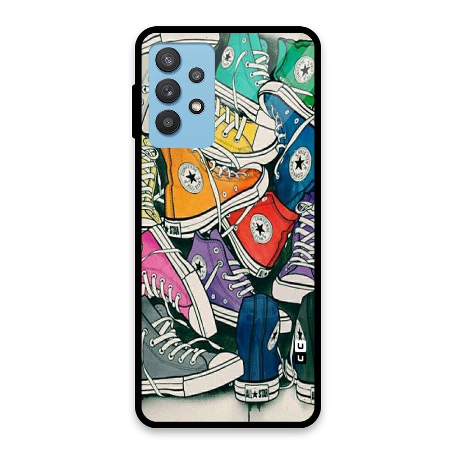 Colorful Shoes Glass Back Case for Galaxy M32 5G