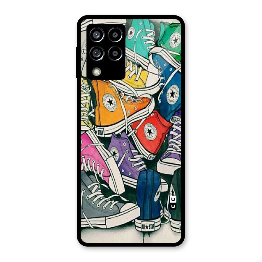 Colorful Shoes Glass Back Case for Galaxy M53 5G