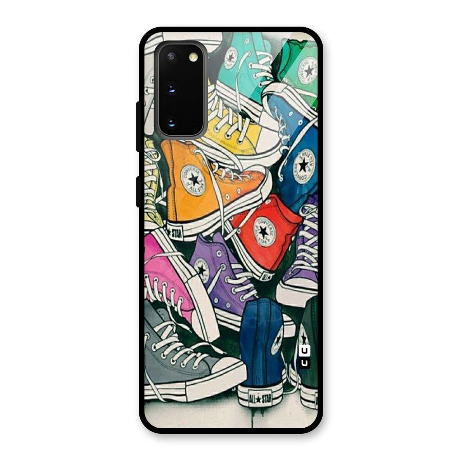 Colorful Shoes Glass Back Case for Galaxy S20