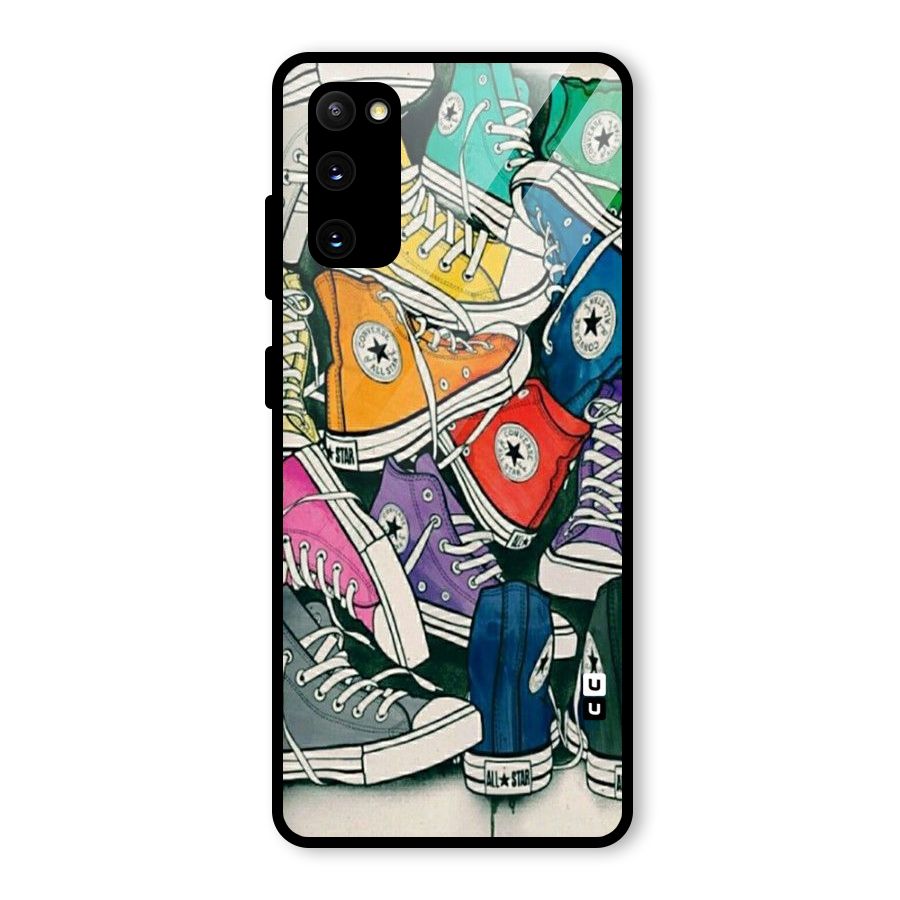 Colorful Shoes Glass Back Case for Galaxy S20 FE 5G