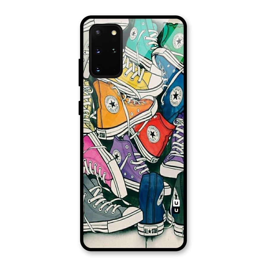 Colorful Shoes Glass Back Case for Galaxy S20 Plus