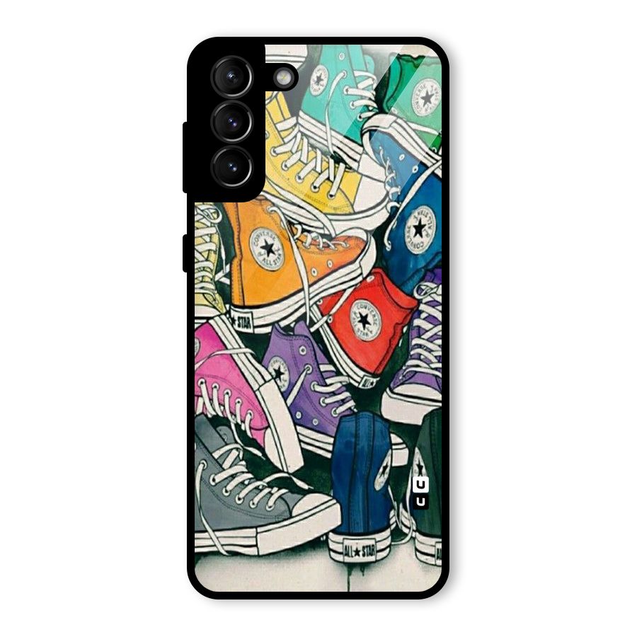 Colorful Shoes Glass Back Case for Galaxy S21 Plus