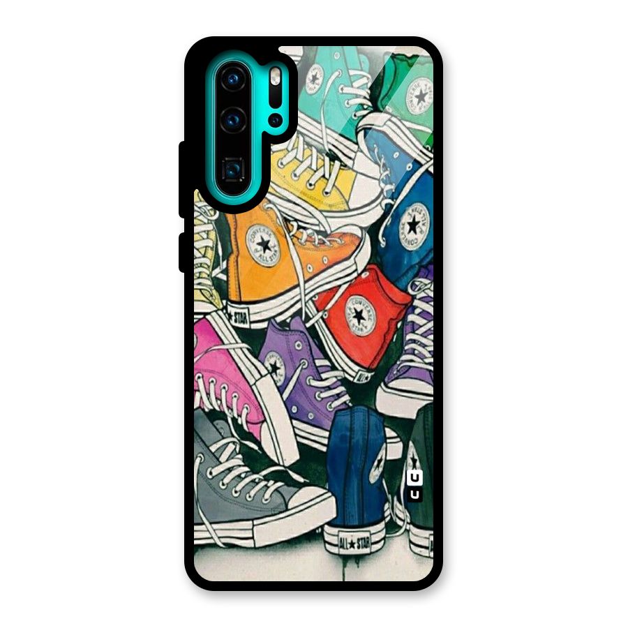 Colorful Shoes Glass Back Case for Huawei P30 Pro