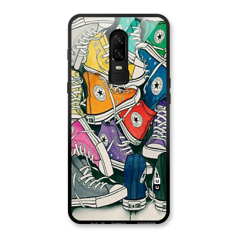 Colorful Shoes Glass Back Case for OnePlus 6