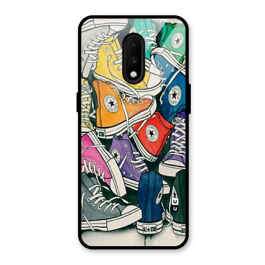 Colorful Shoes Glass Back Case for OnePlus 7