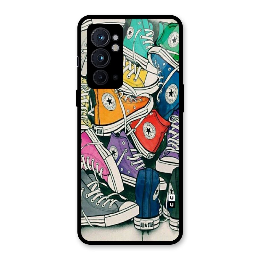 Colorful Shoes Glass Back Case for OnePlus 9RT 5G