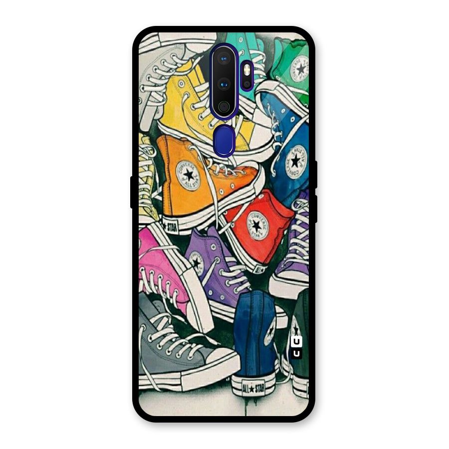 Colorful Shoes Glass Back Case for Oppo A9 (2020)