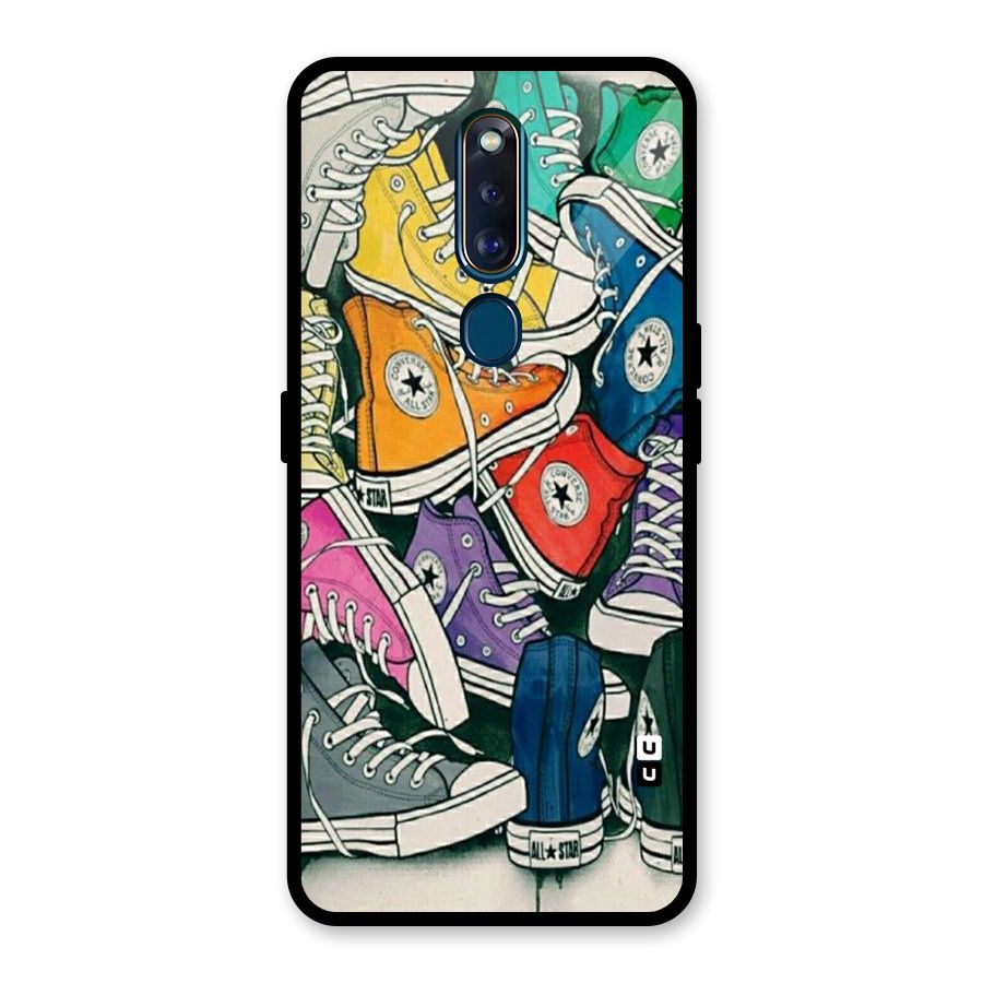 Colorful Shoes Glass Back Case for Oppo F11 Pro