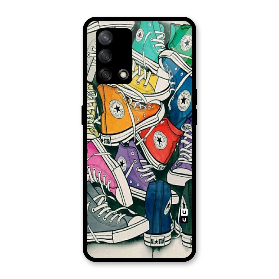 Colorful Shoes Glass Back Case for Oppo F19
